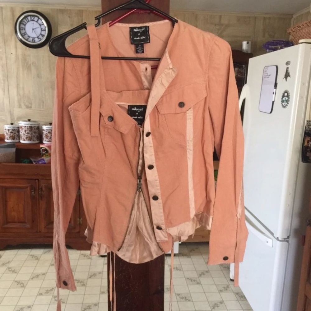 Vintage Nicole Miller/Miller girl two piece coral biker set